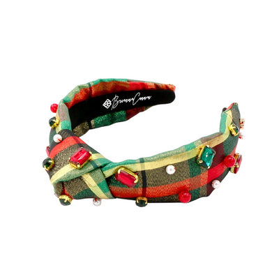 Child Size Classic Christmas Shimmer Plaid Headband