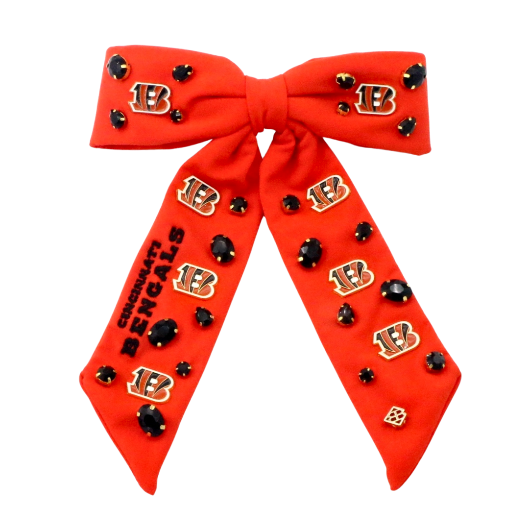 Cincinnati Bengals Orange Bow Barrette