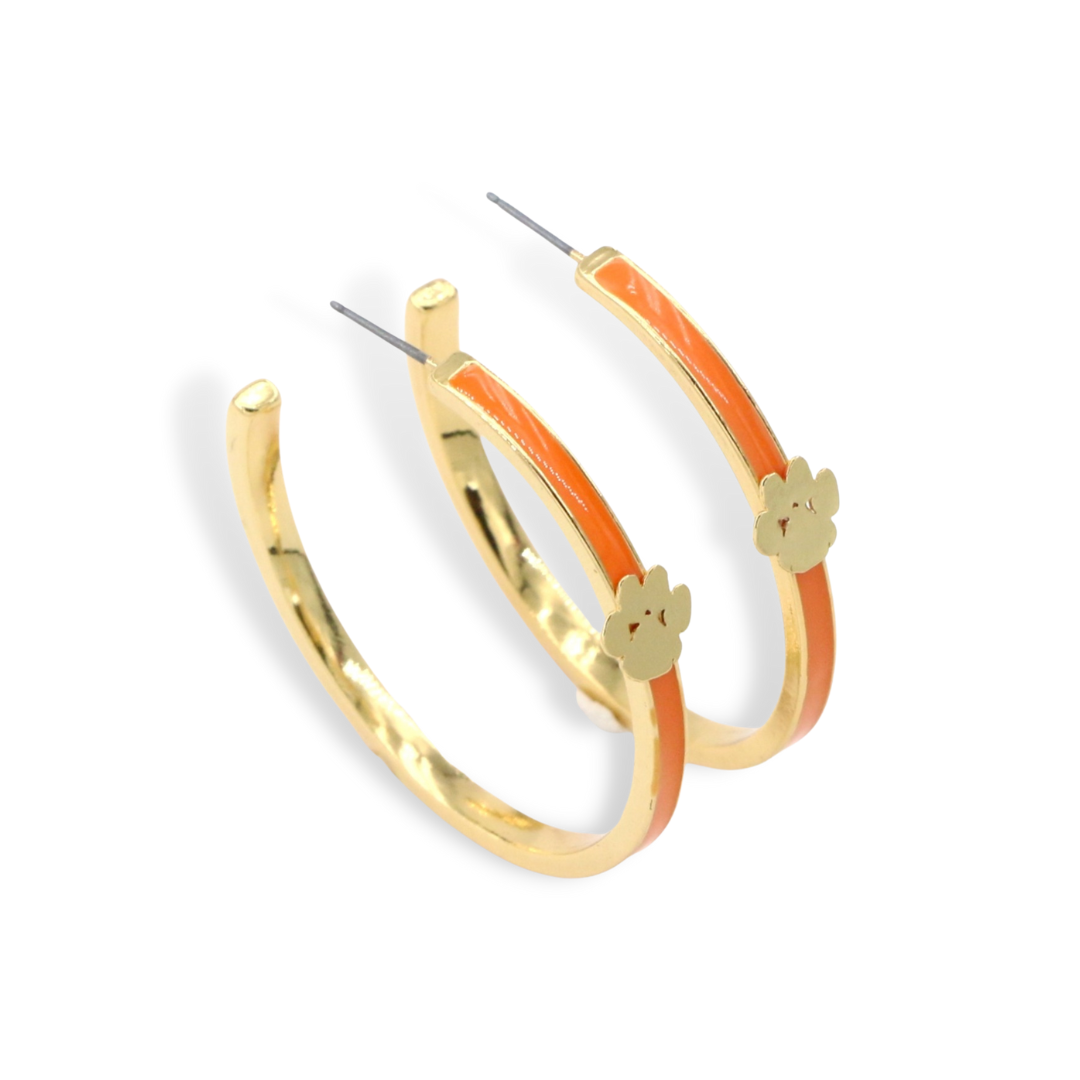 Clemson Logo Hoop Earrings