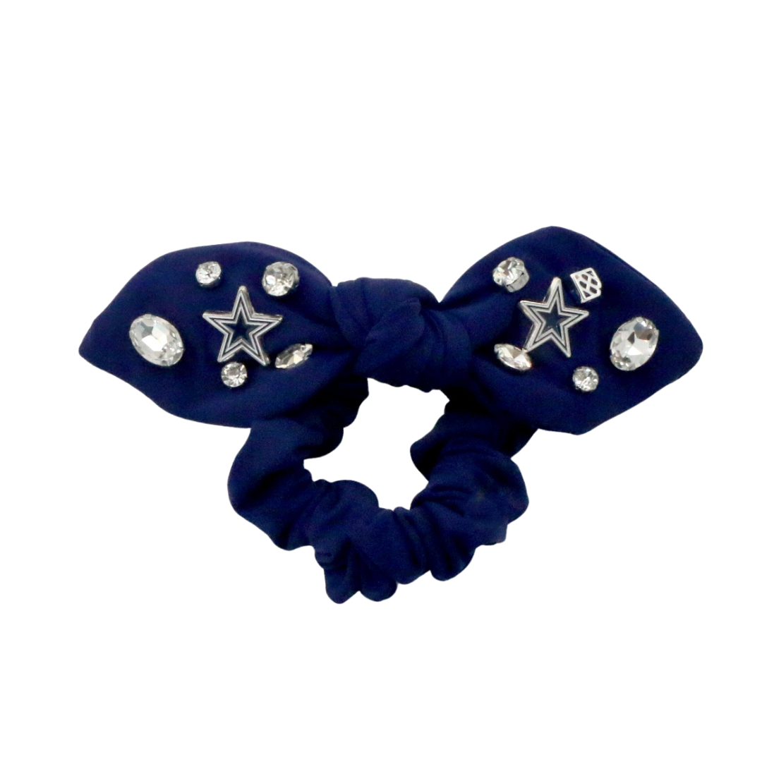 Dallas Cowboys Navy Logo Bow Scrunchie