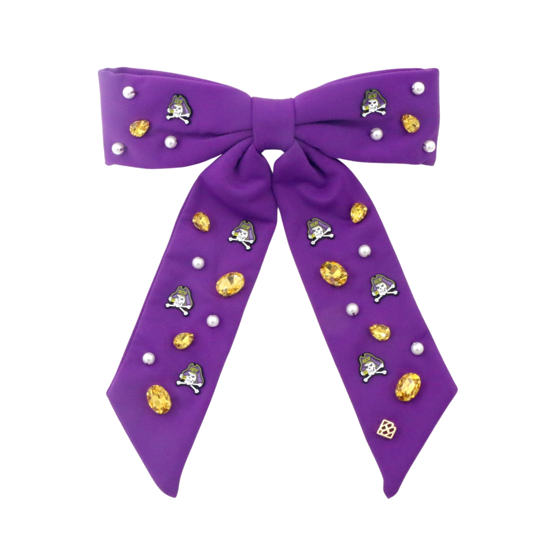 East Carolina Purple Bow Barrette