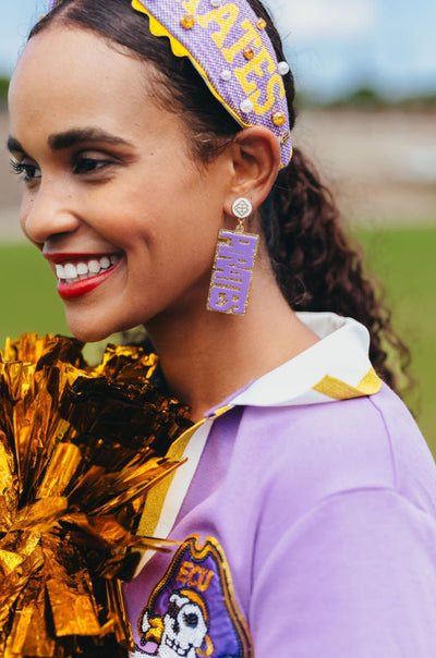 East Carolina Purple PIRATES Earrings