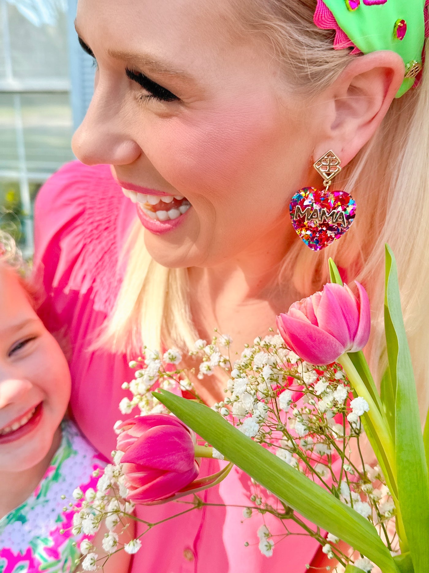 Confetti MAMA Heart Earrings