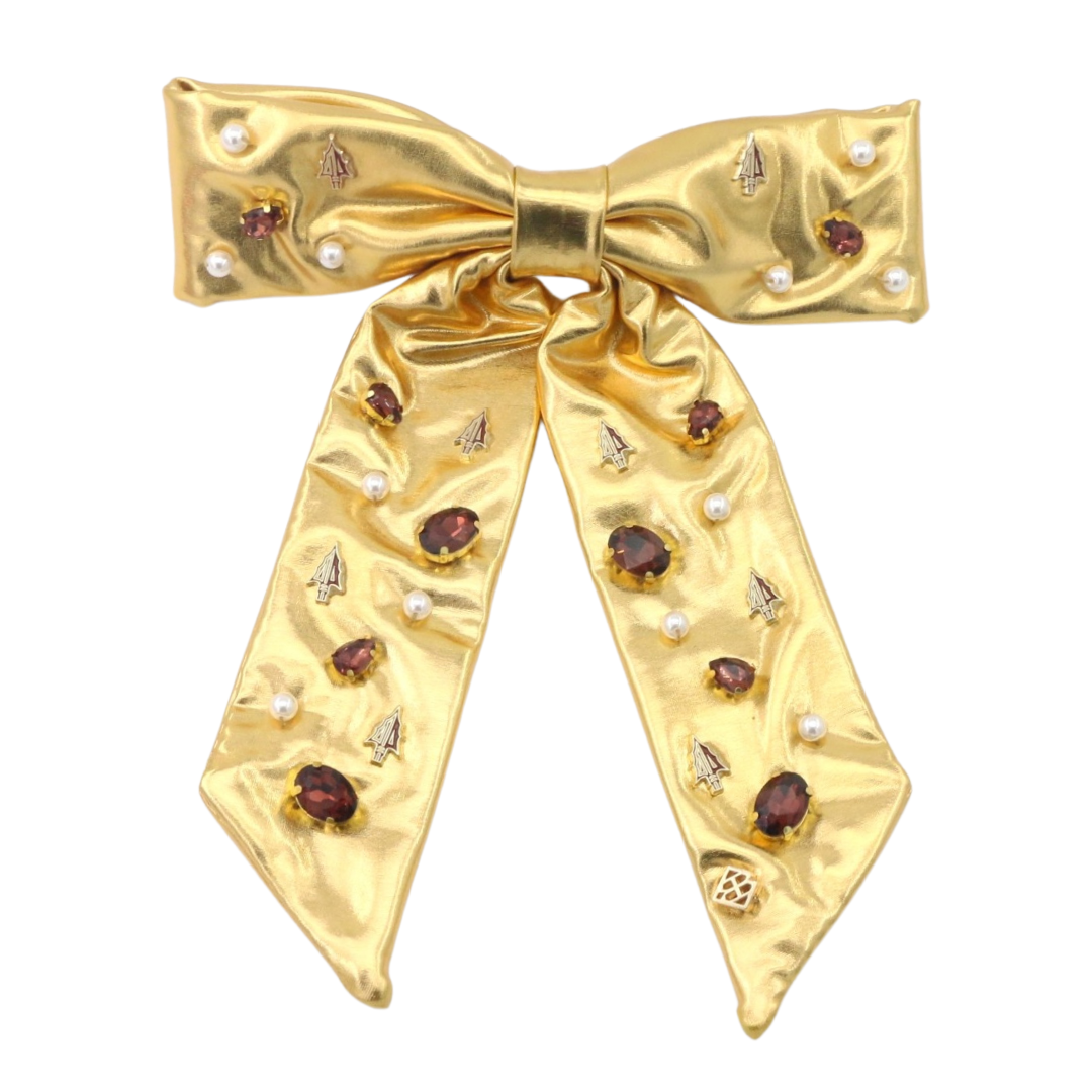 Florida State Gold Bow Barrette