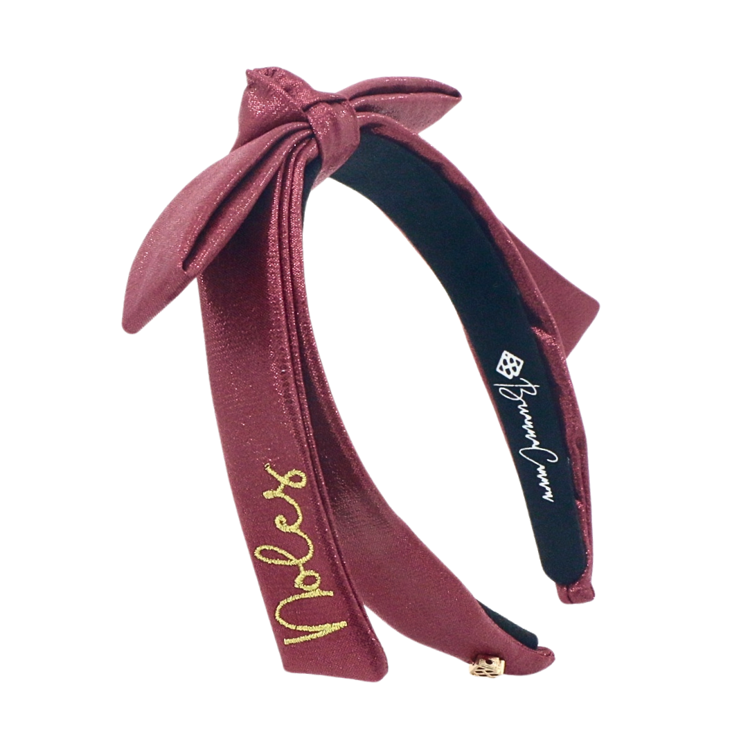 Florida State Garnet Thin Embroidered Ribbon Bow Headband