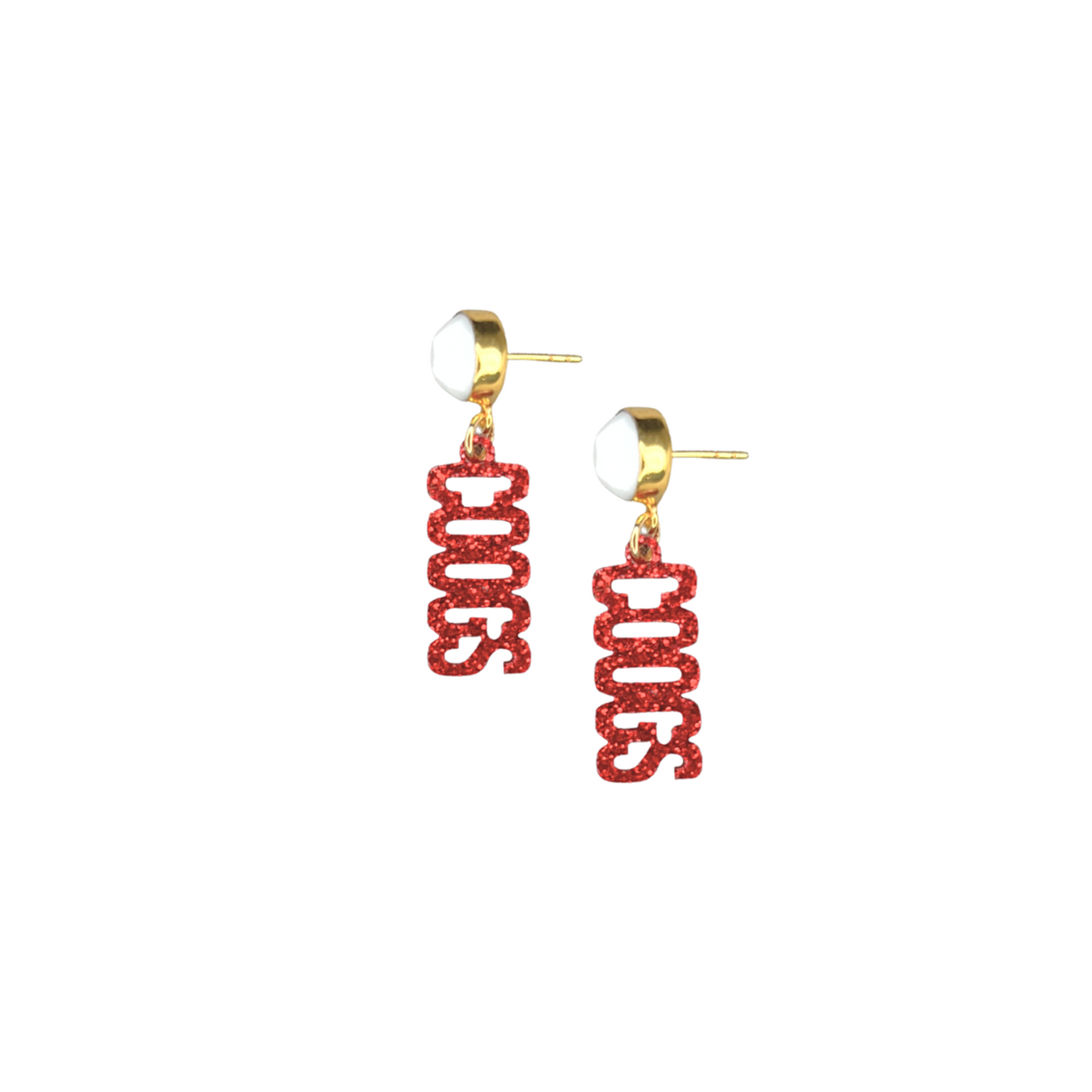 Houston Mini Red Glitter COOGS Earrings