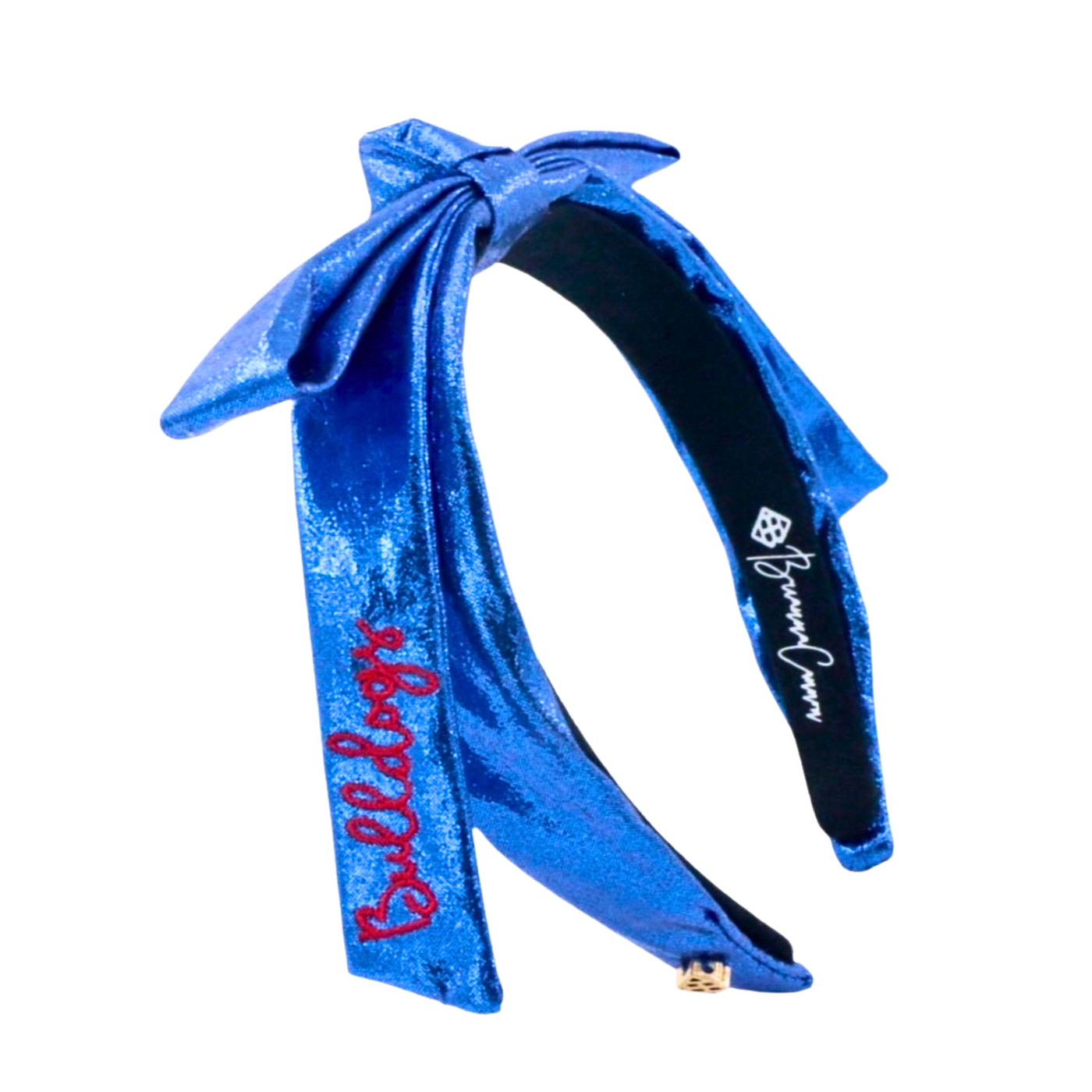 Louisiana Tech Blue Thin Embroidered Ribbon Bow Headband