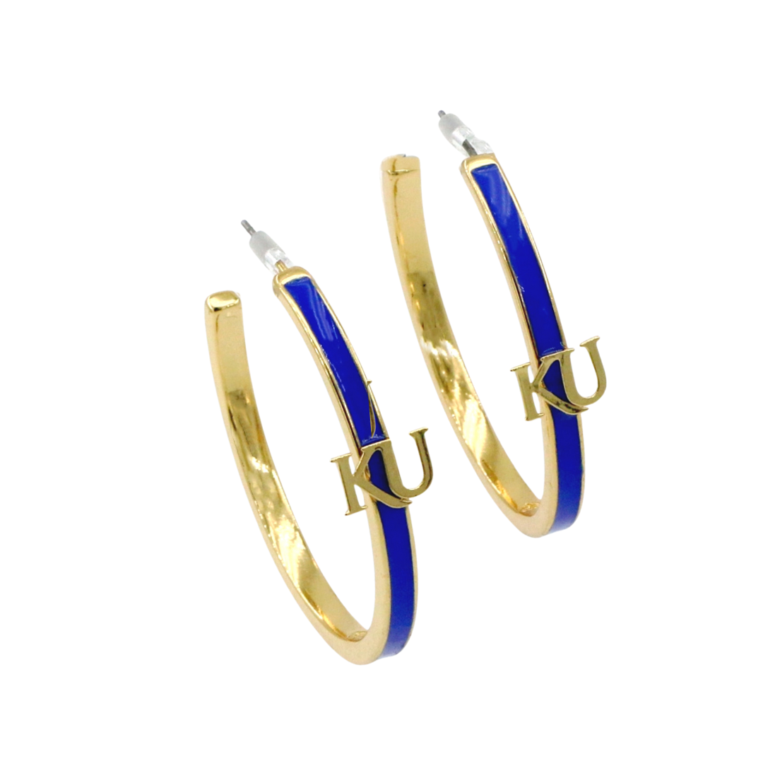 Kansas Logo Hoop Earring