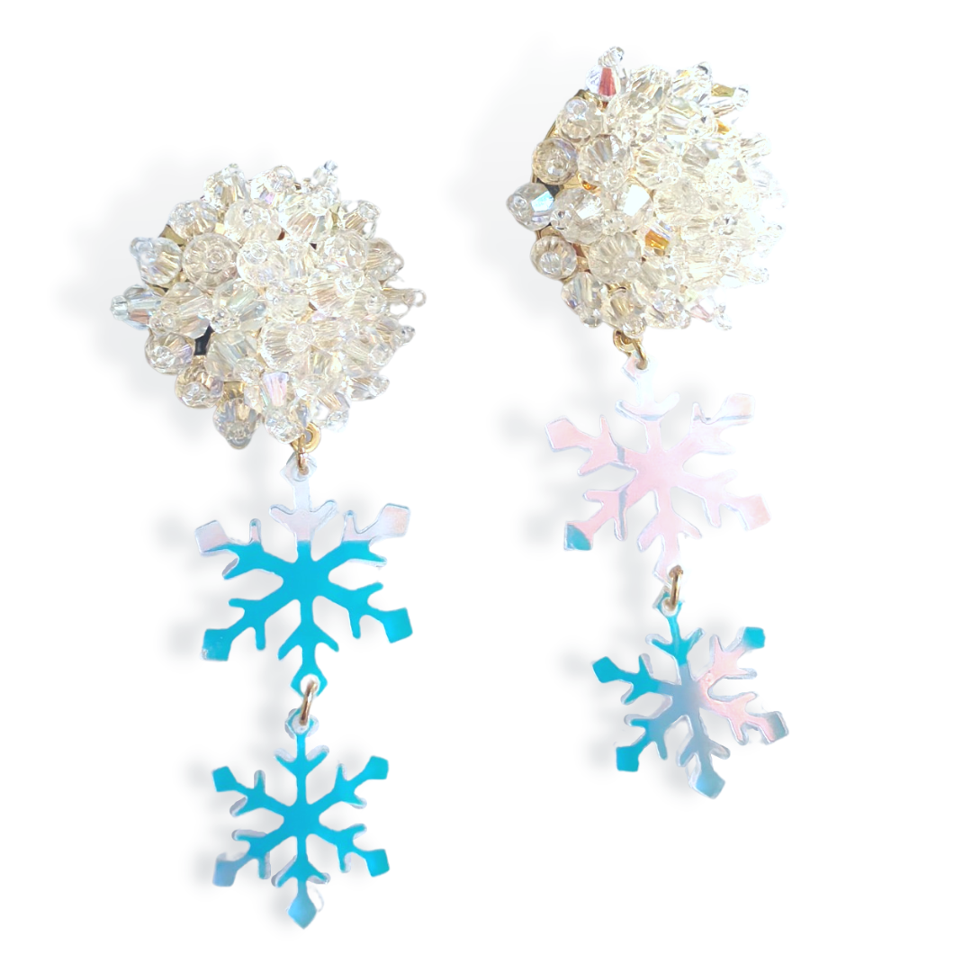 Iridescent Snowflake Earrings