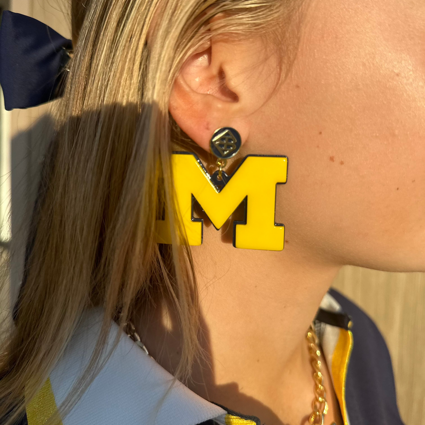 Michigan Maize Logo Earrings