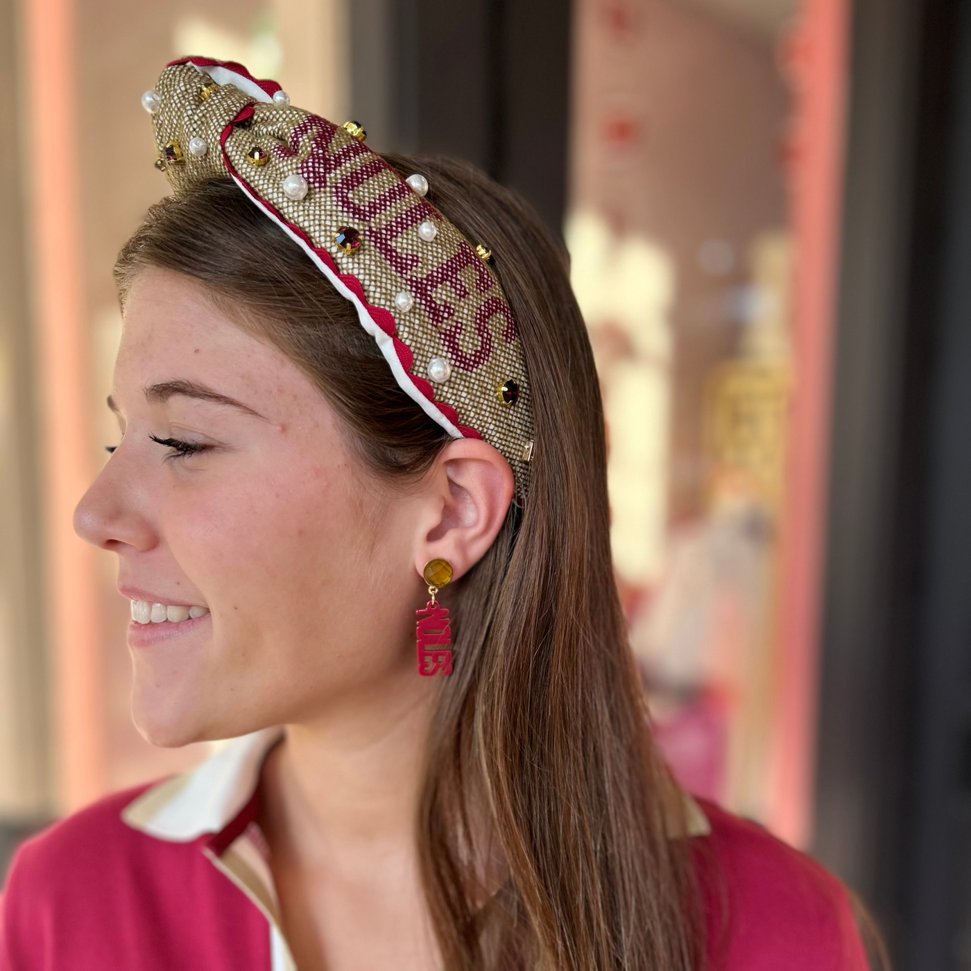 Florida State Mini Garnet NOLES Earrings