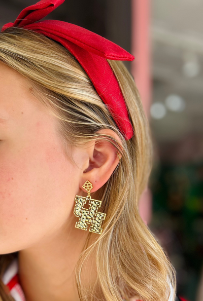 Houston Gold Logo Earring with BC Logo