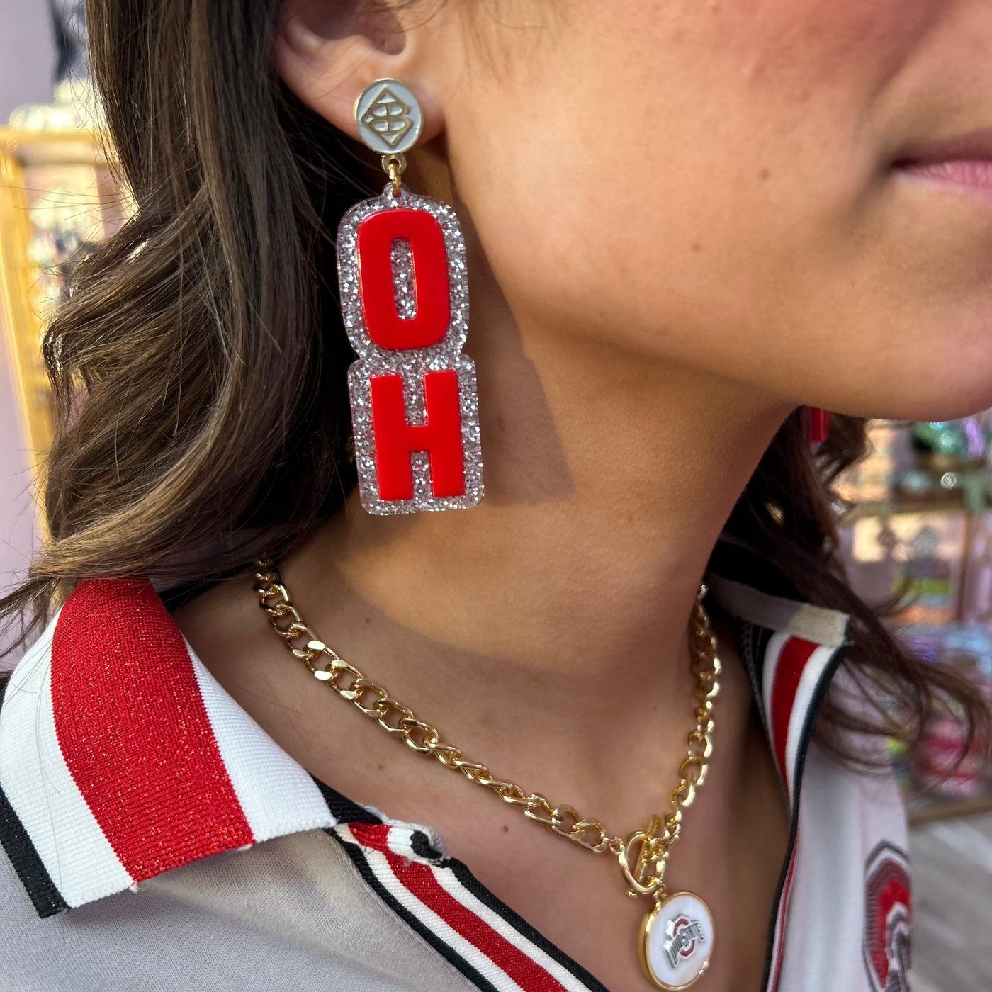 Ohio State Red OHIO Earrings