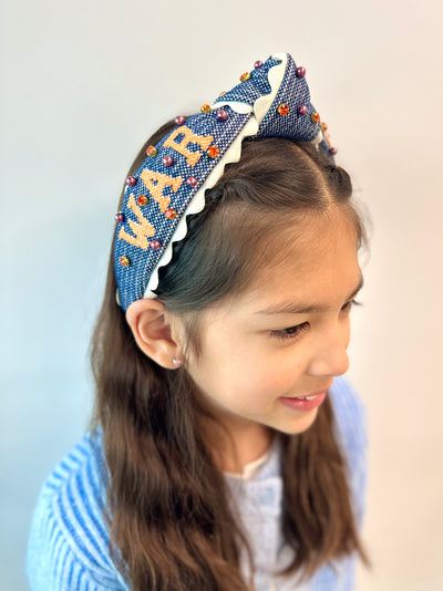 Auburn Child Size WAR EAGLE Cross Stitch Headband