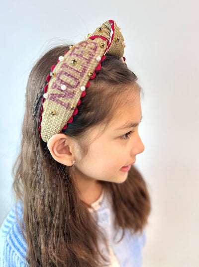 Florida State Child Size NOLES Cross Stitch Headband