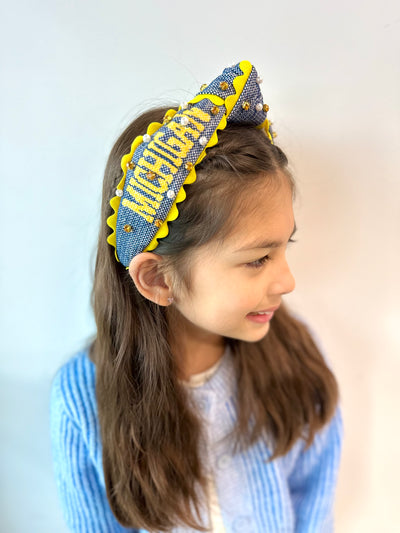 Michigan Child MICHIGAN WOLVERINES Cross Stitch Headband