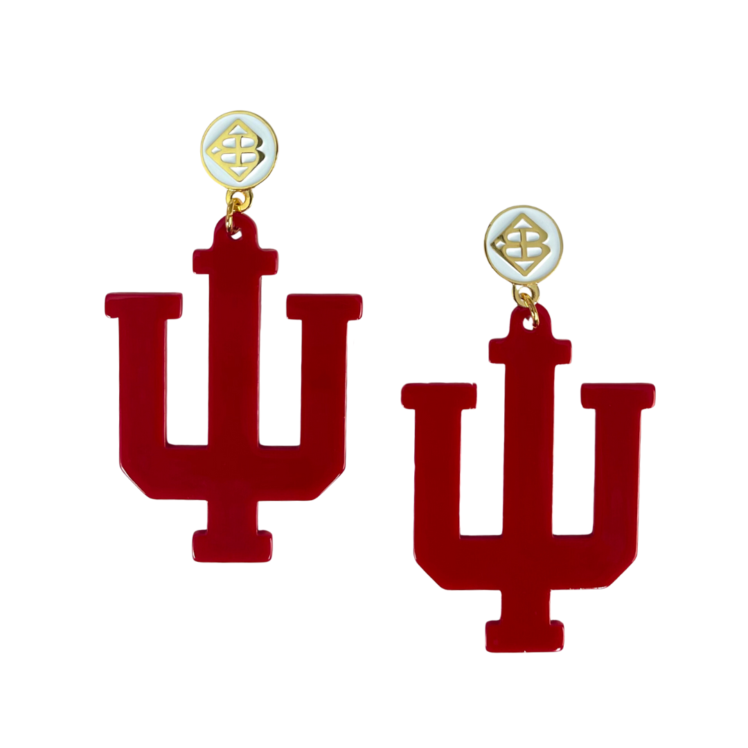 Indiana Crimson Logo Earrings