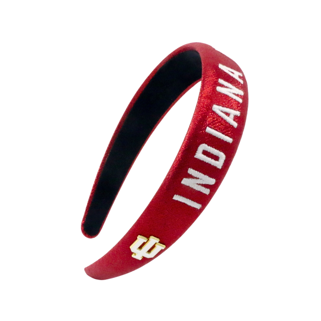 Indiana Crimson Thin Embroidered Headband