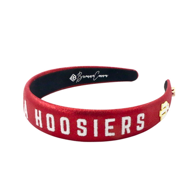 Indiana Crimson Thin Embroidered Headband