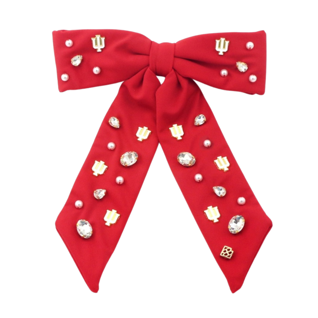 Indiana Crimson Bow Barrette