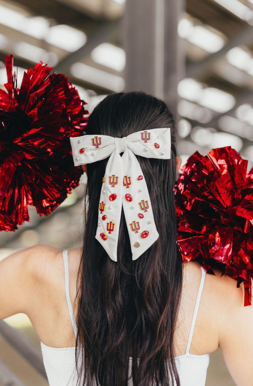 Indiana White Bow Barrette