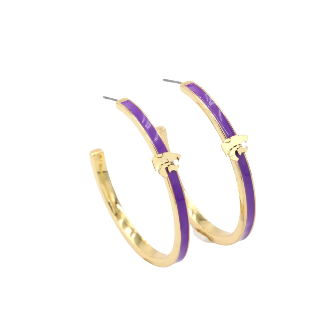 Kansas State Logo Hoop Earrings