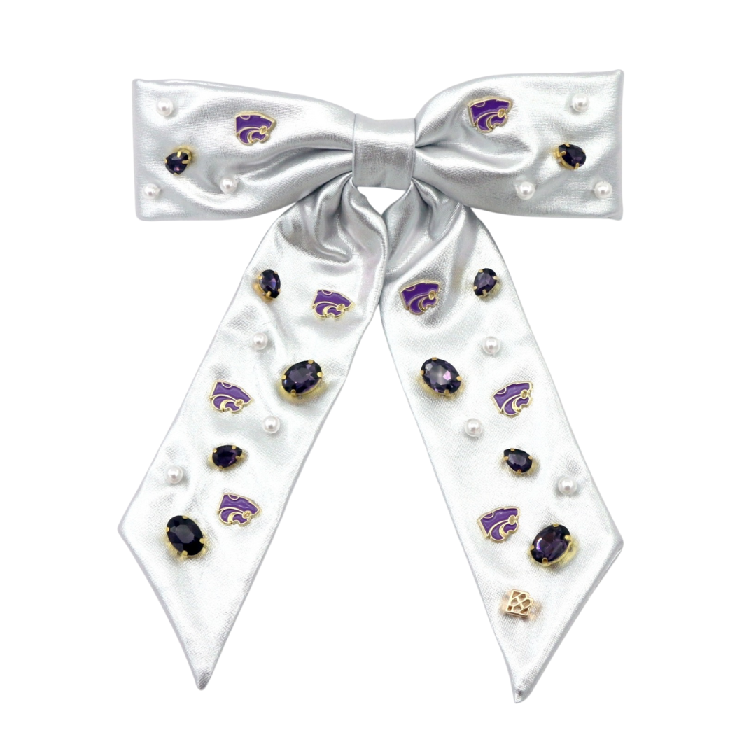 Kansas State Silver Bow Barrette