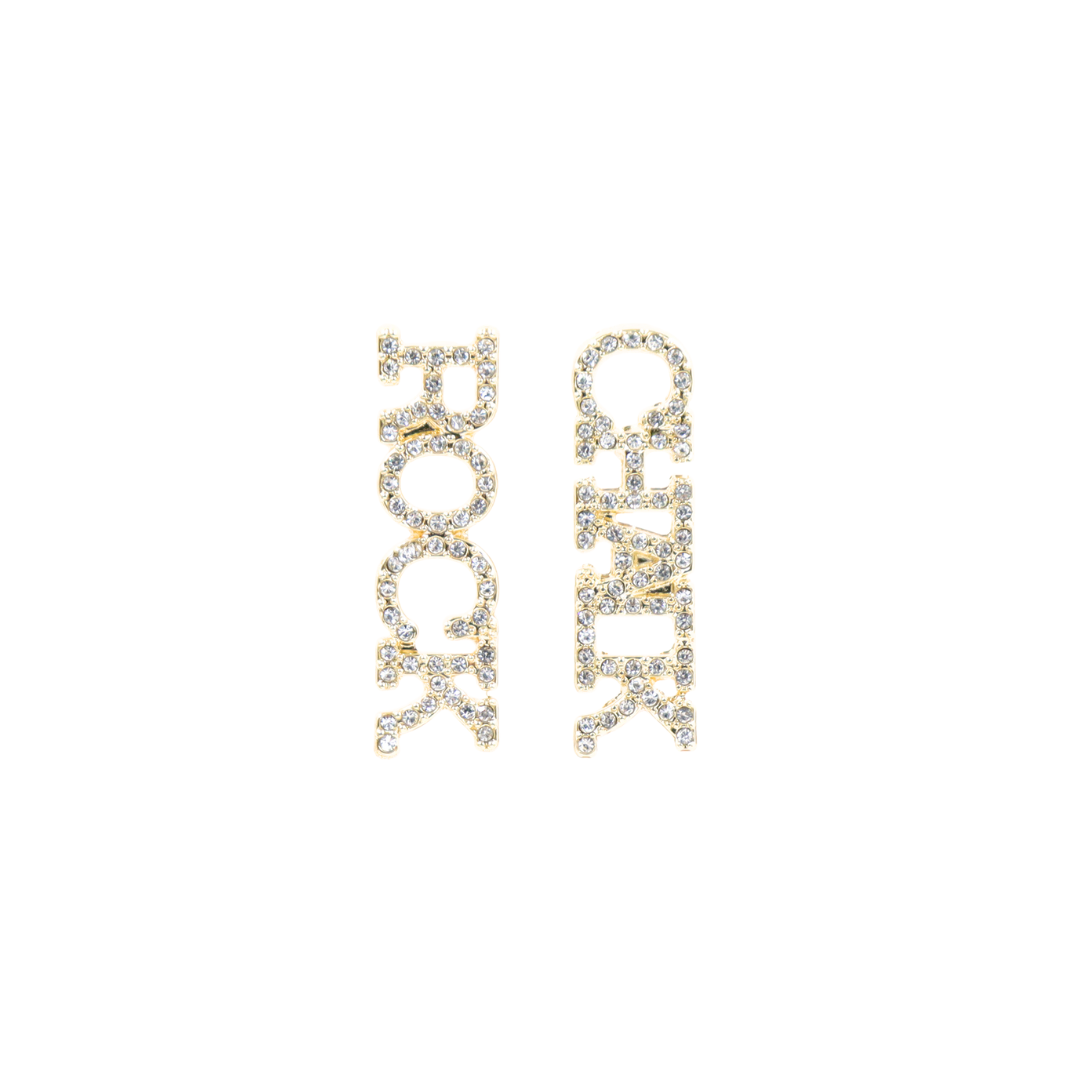 Kansas ROCK CHALK Pavé Rhinestone Stud Earrings