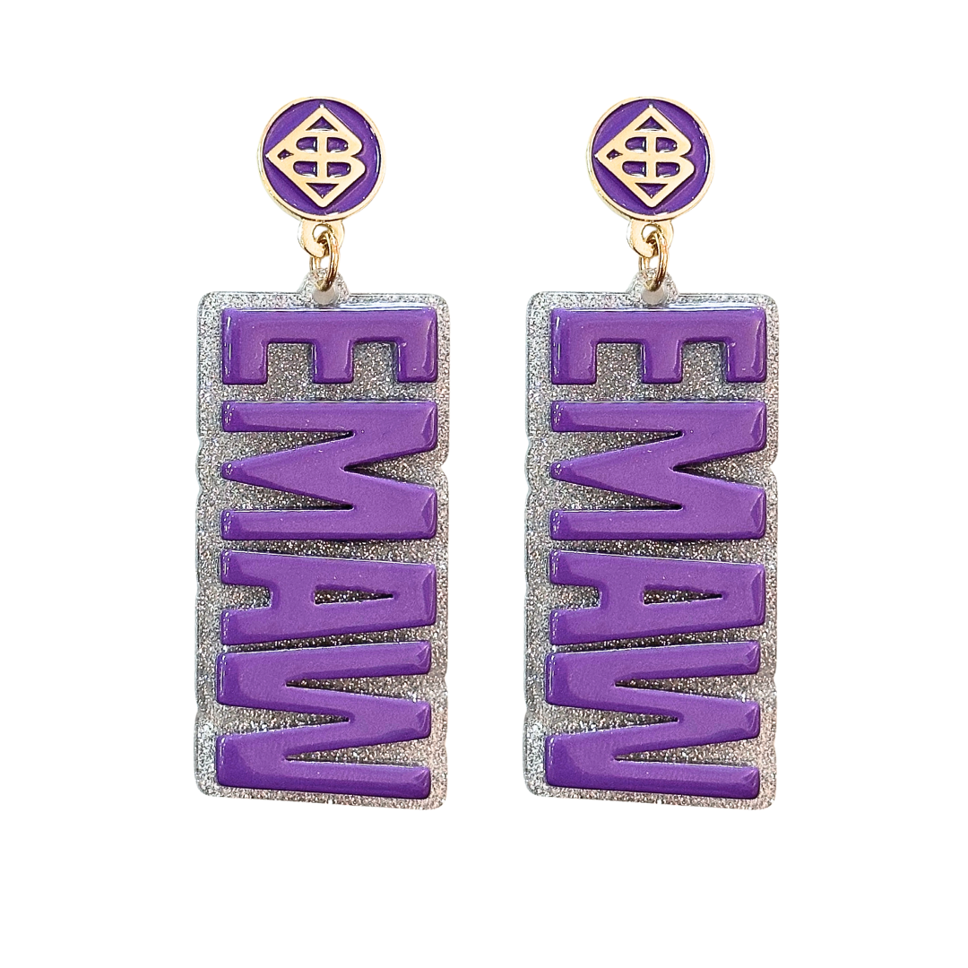 Kansas State Purple EMAW Earrings