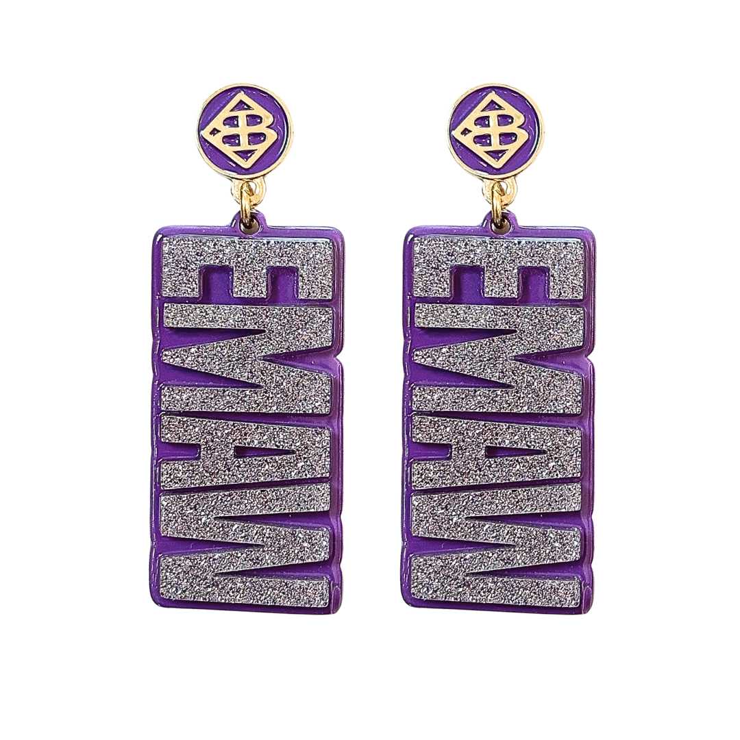 Kansas State Silver EMAW Earrings