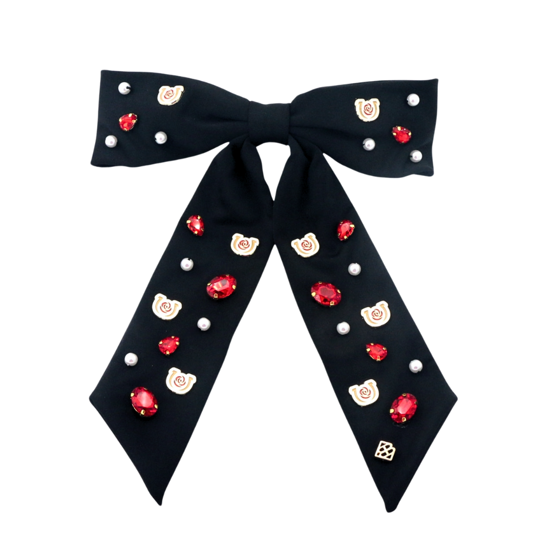 Black Kentucky Derby Bow  Barrette