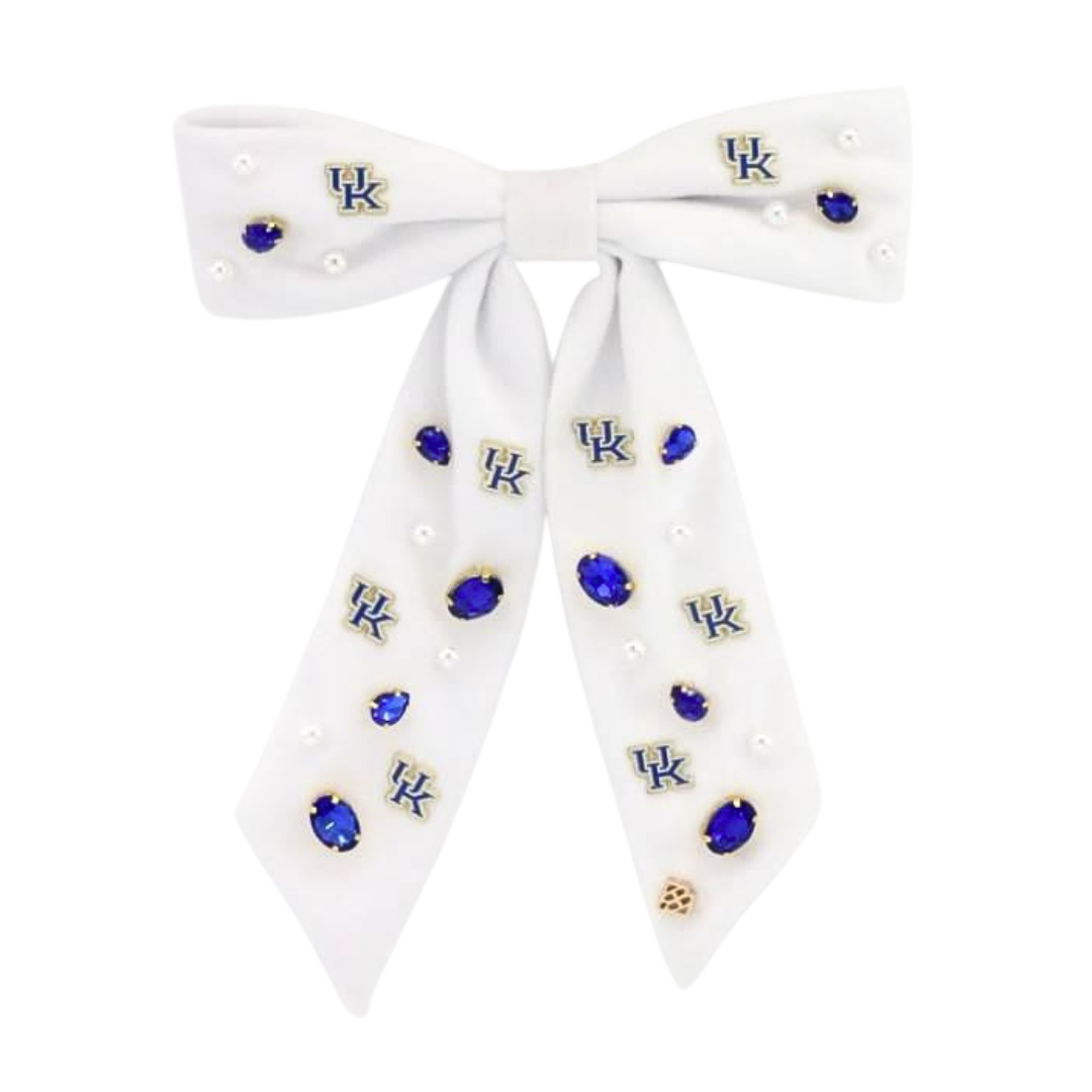 Kentucky White Bow Barrette