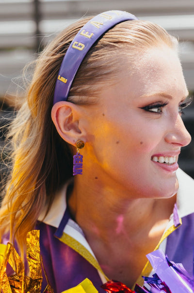 LSU Mini Purple GEAUX TIGERS Earrings