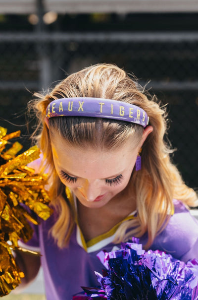 LSU Purple Thin Embroidered Headband