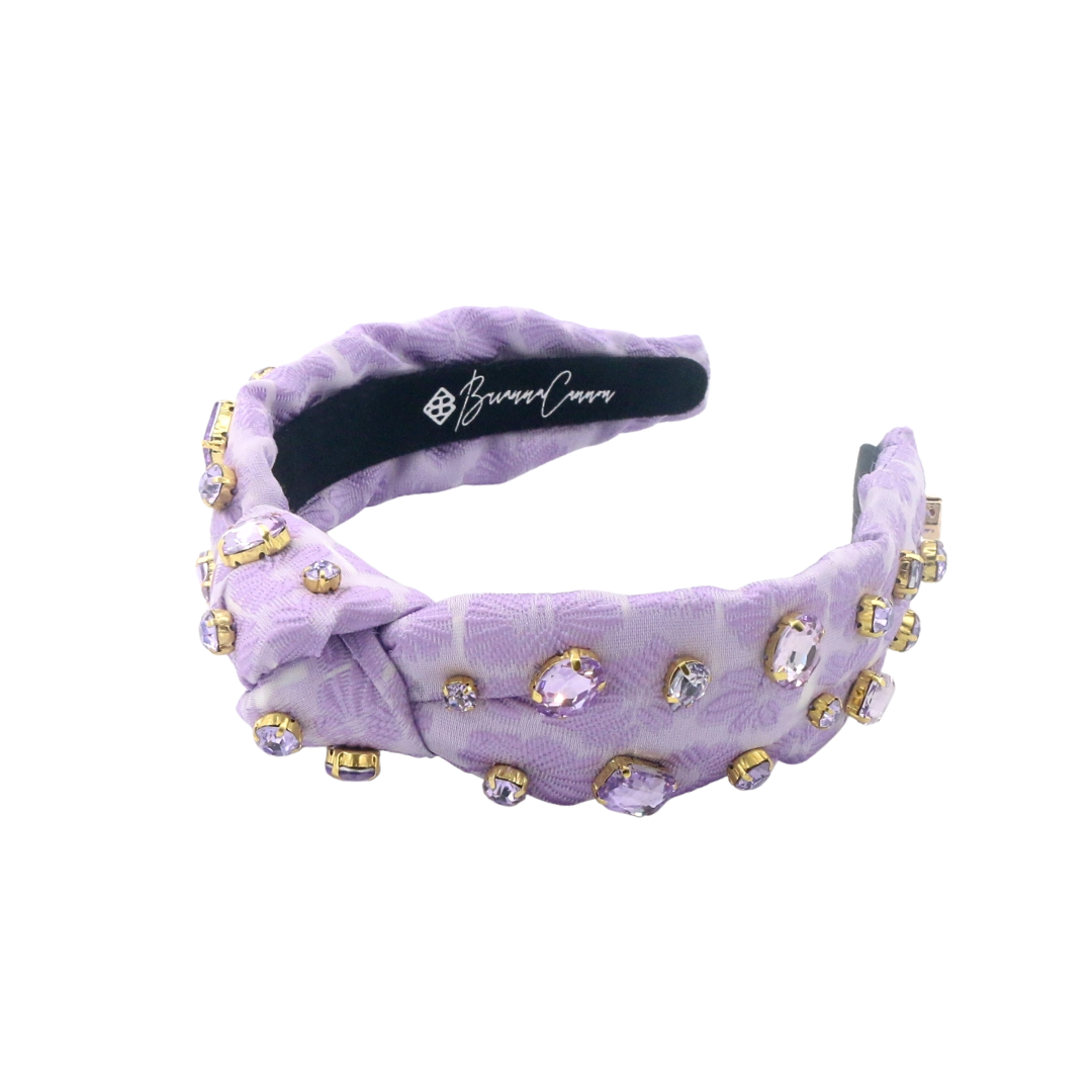 Child Size Lavender Textured  Headband with Crystals