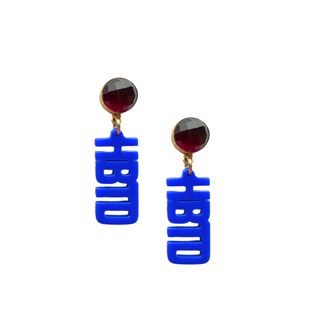 Louisiana Tech Mini Blue HBTD Earrings