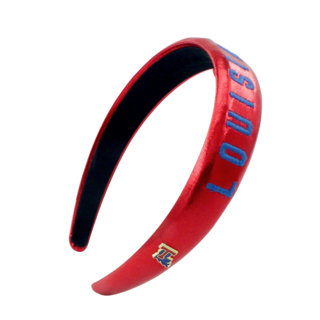 Louisiana Tech Red Thin Embroidered Headband