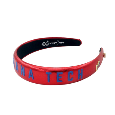 Louisiana Tech Red Thin Embroidered Headband