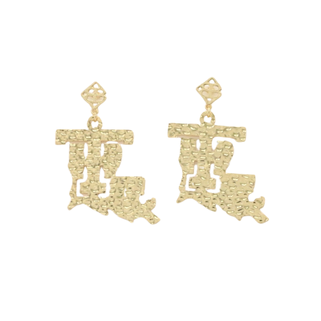 Louisiana Tech Gold Logo Earring with BC Logo