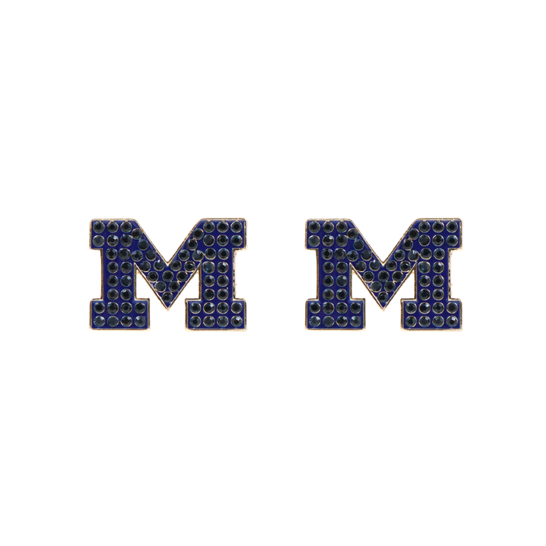 Michigan Pavé Logo Studs