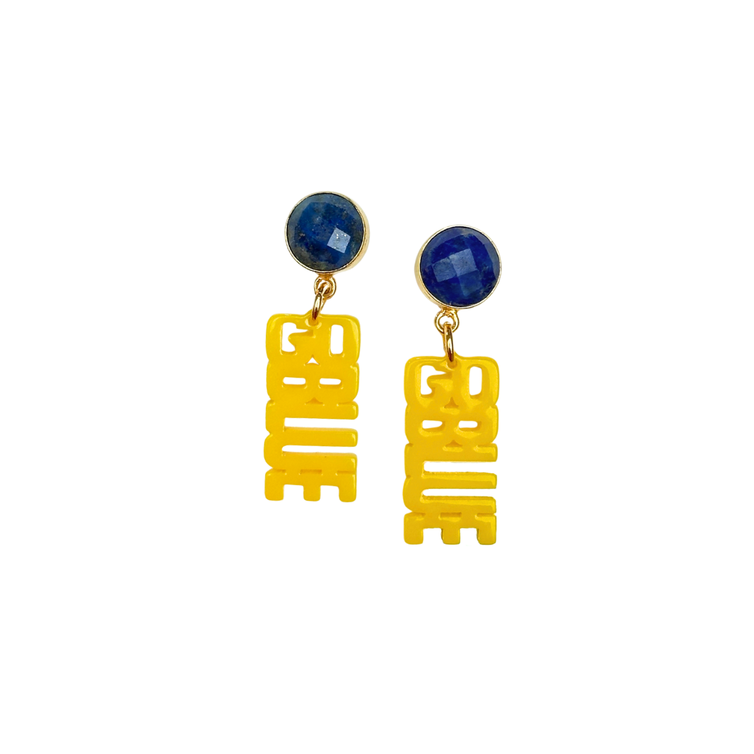 Michigan Mini Maize GO BLUE Earrings