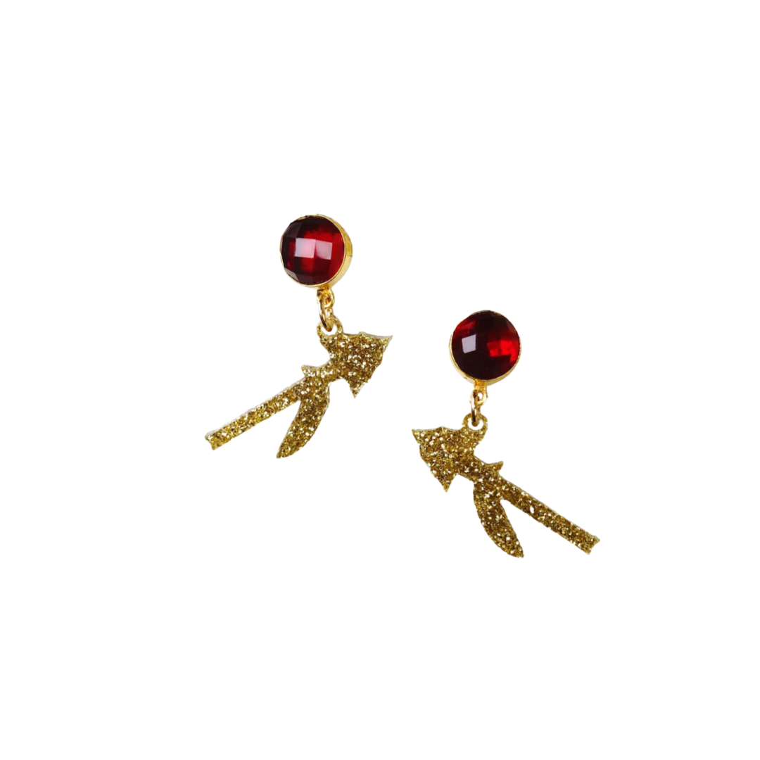 Florida State Mini Gold Glitter Spear Earrings