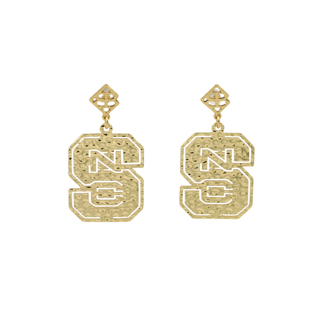 NC State Gold Logo Earring with BC Logo