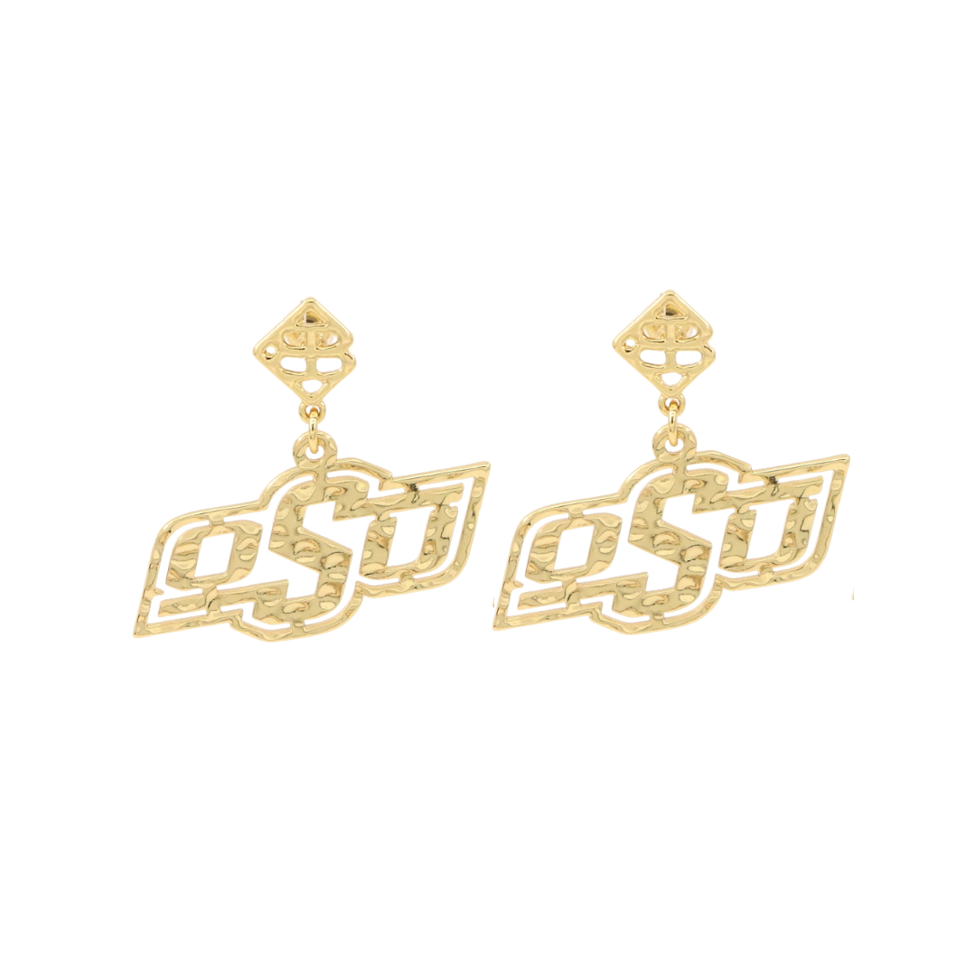 Oklahoma State Gold Logo Earring with BC Logo