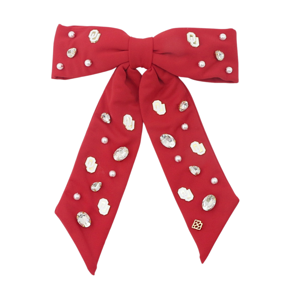 Oklahoma Crimson Bow  Barrette