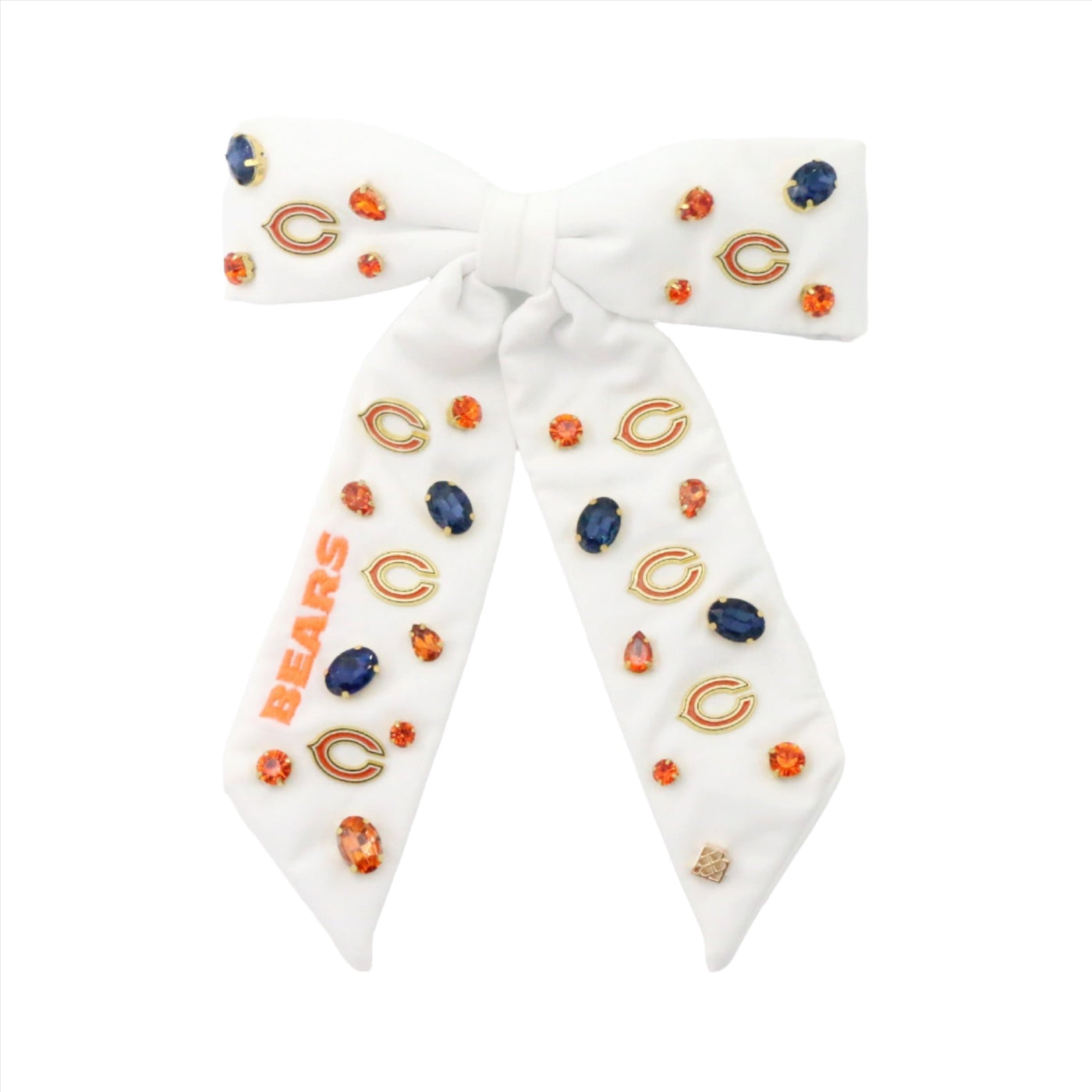 Chicago Bears White Bow Barrette