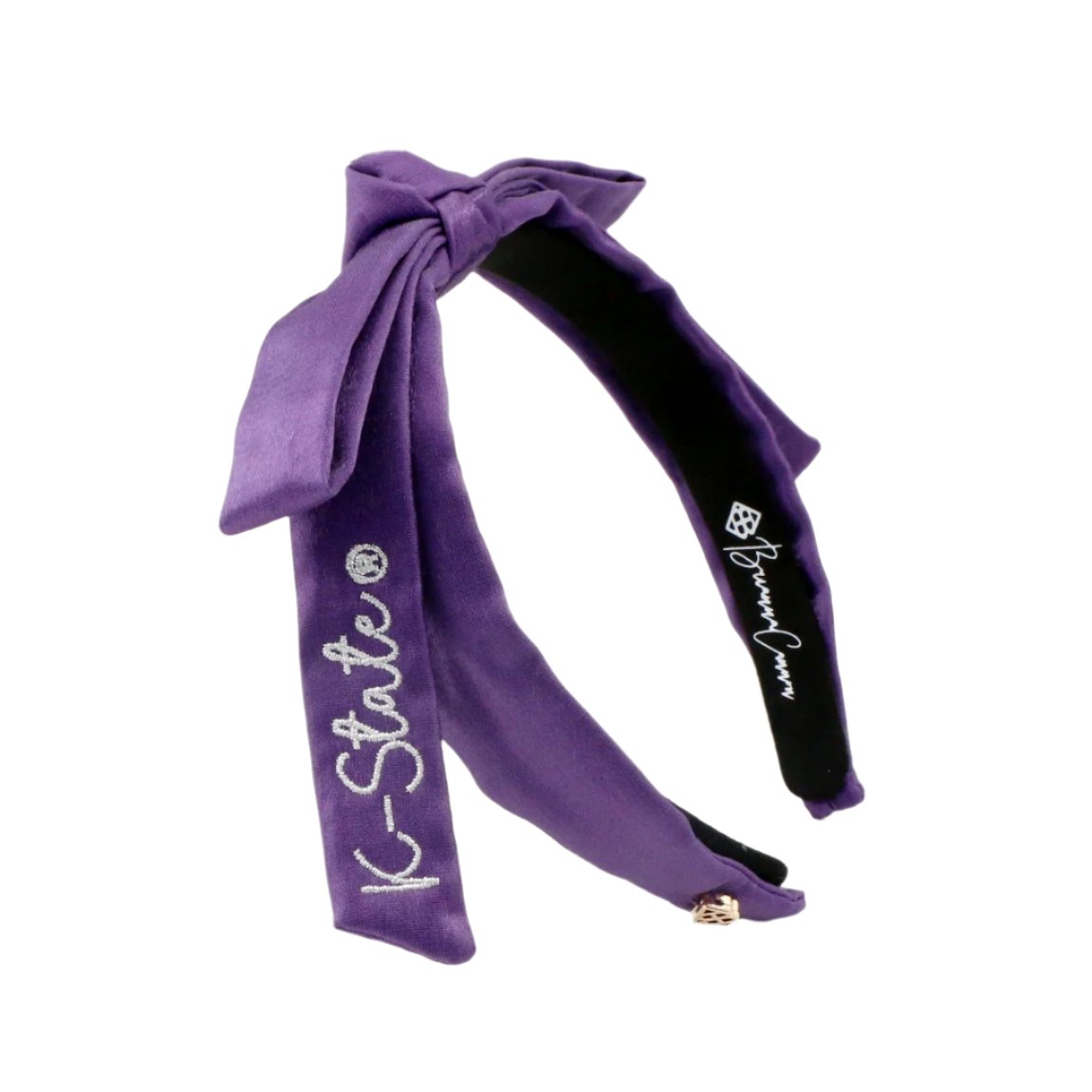 Kansas State Purple Thin Embroidered Ribbon Bow Headband