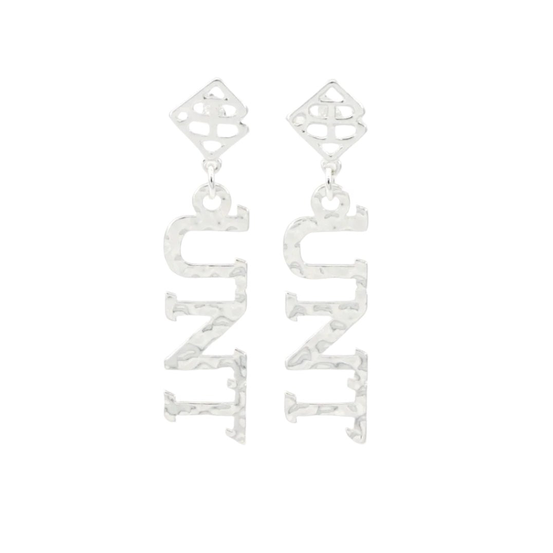 North Texas Silver Logo Earring with BC Logo