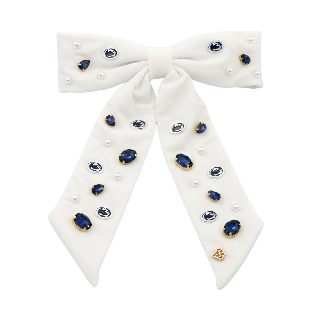 Penn State White Bow Barrette