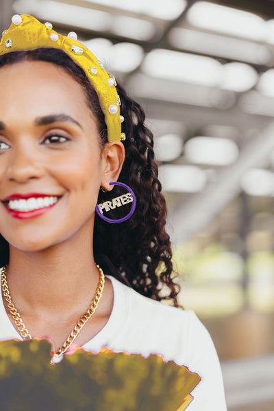 ECU Purple Pavé Hoop Earrings